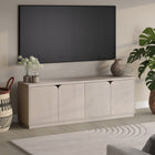 Hudson&Canal - Meuble TV Fitzroy pour téléviseurs jusqu'à 78" - Blanc aulne-Caractéristiques assemblage facile