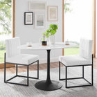 Modway - Lippa Ovale de 48 po Bois Table à manger, Noir Blanc-Socle métallique résistant aux éclats