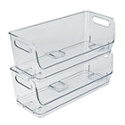 Azar - Petit bac de rangement étroit empilable pour garde-manger - 4,37 po x 12,87 po x 4,5 po - Transparent - Paquet de 4-4