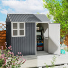 Outsunny - remise de jardin extérieure 7 pi x 5,5 pi avec porte verrouillable-Peut servir d'abri à outils, d'abri à vélos, d'abri pour scooter électrique ou de local de rangement pour bacs de jardin

