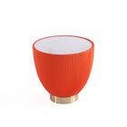 Manhattan Comfort - Ensemble de 3 tables : table basse et tables d’appoint Anderson modernes, revêtement similicuir orange-10