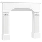 HOMCOM - Manteau de foyer style baroque avec pieds ioniques, blanc-Cadre de style baroque avec pieds ioniques pour sublimer la pièce 