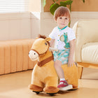 Qaba - Cheval électrique 6V à chevaucher pour enfants avec musique - brun-Hauteur d’assise de 10,2 po (26 cm) permettant aux enfants de s’asseoir confortablement 