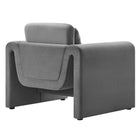 Modway - Waverly Performance Velvet Fauteuil - Gris-Livré entièrement assemblé