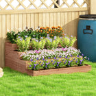 Outsunny - Jardin surélevé à 4 niveaux - 45 po x 45 po x 18 po - brun foncé-Base ouverte assurant un excellent drainage et un bon entretien du sol 