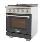 Kucht - 30 po Série KFX-X Cuisinière Pro Style au gaz naturel - Acier inoxydable/Gris ciment-Grilles en fonte robustes pour déplacer les ustensiles sans les soulever
