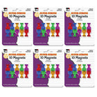 Charles Leonard - Aimants super puissants style punaise - Couleurs assorties - 6 paquets de 10-Fonctionne bien sur toutes les surfaces magnétiques