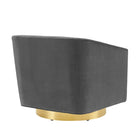 Modway - Twist Salon Accent Performance Velvet Chaise pivotante - Charbon de bois doré-Rembourrage en mousse dense