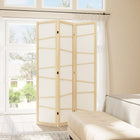 HOMCOM - Paravent autoportant 3 panneaux - bois naturel-Le panneau en tissu léger apporte une touche élégante grâce à son design translucide 
