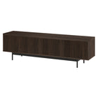 Hudson&Canal - Meuble TV Whitman pour téléviseurs jusqu'à 75 pouces - Alder Brown-Le dessus a une capacité de poids de 75 lb, la zone de rangement intérieure peut contenir 45 lb dans chaque section