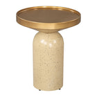 Zuo - Cendre Table d’appoint - Or/Beige-Fini métallique électroplaqué élégant et sophistiqué