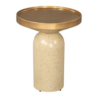 Zuo - Cendre Table d’appoint - Or/Beige-Fini métallique électroplaqué élégant et sophistiqué