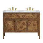 Modway - Elysian 48" Meuble de salle de bain à double lavabo - Brun blanc-Assemblée requise