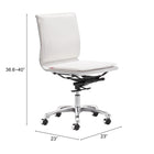 Zuo - Lider Plus Armless Chaise de bureau - Blanc-8