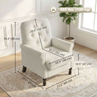HOMCOM - Fauteuil d’appoint moderne mi-siècle avec assise épaisse rembourrée pour chambre - blanc crème-Panneau multicouche robuste et pieds en bois offrant un soutien fiable jusqu’à 264 lb    
