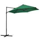 Outsunny - Parasol déporté 8,5 pi avec rotation à 360°, vert-Le parasol déporté offre de l'ombre et vous protège du soleil  