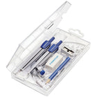 Staedtler - Coffret de mathématiques 10 pièces - Bleu/Argent-Boîte de rangement à rabat