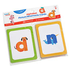 Hand2Mind - Jeu de cartes mnémoniques illustrées - Ensemble de 26-Aidez les enfants à apprendre l'alphabet avec ces cartes prêtes à l'emploi ! Le recto de chaque carte comporte une lettre minuscule avec une image intégrée qui fait le lien avec le son que fait la lettre (par exemple, pomme pour a)