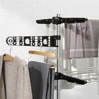 HOMCOM - Séchoir à vêtements 4 niveaux avec ailes latérales et roulettes pour intérieur/extérieur - noir-Couleur : Noir et argent 