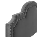 Modway - Belinda Performance Velvet Tête de lit King/King de Californie, Charbon de bois-Tissu résistant aux taches