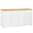 HOMCOM - Buffet 55,1 po L, armoire de rangement, blanc-Les armoires à 2 niveaux avec étagères réglables offrent un rangement flexible 