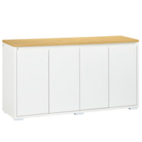 HOMCOM - Buffet 55,1 po L, armoire de rangement, blanc-Les armoires à 2 niveaux avec étagères réglables offrent un rangement flexible 