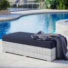Modway - Convene Terrasse extérieure Ottoman rectangulaire in Marine gris clair-Cadre en aluminium revêtu en poudre
