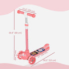Qaba - Trottinette pour tout-petits à 3 roues avec hauteur réglable à 3 niveaux, frein sur garde-boue arrière, lumière LED - rose-Les réglages de hauteur ajustables s’adaptent aux enfants en pleine croissance 