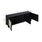 Manhattan Comfort - Meuble TV Sheridan 62,99 po style Mid-Century Modern - Noir-Comprend 3 portes à fermeture douce avec 6 compartiments dissimulés