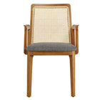 Modway - Monarch Bois et rotin Fauteuil à manger - Gris naturel miel-8