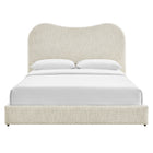 Modway - Seluna Boucle Lit plateforme Queen, Pearl-Capacité de poids : 800 lb.