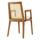 Modway - Monarch Bois et rotin Fauteuil à manger - Miel Ivoire naturel tissé à bruyère-7