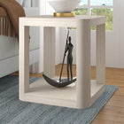Hudson&Canal - Table d'appoint carrée Stellan de 50 cm de largeur, , blanc aulne-Finition en blanc aulne aspect bois