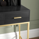 HOMCOM - Coiffeuse avec miroir et lumières - 38,6 po L x 17,7 po l x 54,3 po H - noir-Assemblage requis 