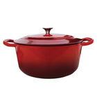 JS Gourmet - Casserole 6,6 Qt – Rouge cerise-Construction durable en fonte