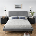 Manhattan Comfort - Table de nuit moderne Granville 18,11" à 2 tiroirs - Noir - Lot de 2-Comprend 2 tiroirs à extension totale avec tiroir supérieur conçu avec des lignes nervurées verticales en bois massif