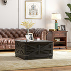 HOMCOM - Table basse avec rangement caché à plateau relevable - noir-Un espace de rangement caché sous le dessus pour stocker de nombreux objets essentiels du quotidien