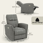 HOMCOM - Fauteuil inclinable électrique avec ports USB - gris-Inclinaison fluide à 137° pour lire, faire la sieste ou regarder la télévision   