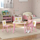 Qaba - Ensemble table et chaises 3 pièces pour - âgés de 3 à 8 ans - rose-Conçu pour les enfants à partir de 3 ans  
