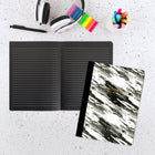 Hilroy - Journal gris et noir, grain de bois - 6 po x 8 po - 96 Feuilles-Papier 110 g/m2