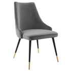 Modway - Adorn Touffe Performance Velvet Fauteuil d’appoint de salle à manger - Gris-Chaise à manger vintage moderne d’accent