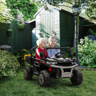 Aosom - voiture électrique 2 places 12v 7ah pour enfants utv - noir-Fonction d’alarme de faible puissance, batterie de meilleure qualité 