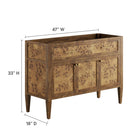 Modway - Elysian 48" Armoire de toilette de salle de bain (lavabo non inclus) - Brown-Charnières de cuisine dissimulées