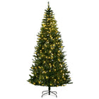 HOMCOM - Sapin de Noël artificiel pré-éclairé de 2 - 3 m lumière blanc chaud-Sapin de Noël artificiel de 2,25 m de haut dans un style d'arbre réaliste 