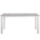 Modway - Maine 63 po Terrasse extérieure Table à manger, Blanc gris clair-Lattes de bois synthétique gris clair