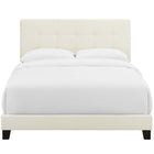 Modway - Amira Performance Velvet Lit King, Ivoire-Capsules de pied non marquées