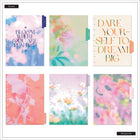 The Happy Planner - Planificateur daté format classique 2026–2027 à reliure à disques - 9-3/4 po x 5-5/16 po - Fleurs floues corail-S’harmonise parfaitement avec les autres articles de la collection Blurred Fleurs