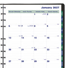 Blueline - 2027 agenda mensuel 16 mois MiracleBind avec reliure à double spirale – 10 3/4 po x 8 1/8 po – noir – bilingue-100 % de papier recyclé post-consommation
