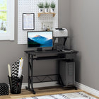 HOMCOM - Bureau d'ordinateur avec plateau clavier - 35,4 po L x 19,7 po l x 39,4 po H - noir-Étagère de table réglable pour lecteur de musique ou autre système audio