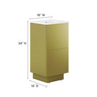 Modway - Quantum 18" Vanette de salle de bain - Or blanc-Trous centraux de 8"